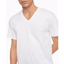 Calvin Klein Men's Cotton Classics 3-Pack Undershirts  3 WHITE - VNECK