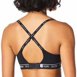 Calvin Klein Women's CK One Cotton Lightly Lined Bralette  Black  X-La