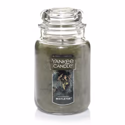 Yankee Candle Mistletoe Scented Classic 22oz Large Jar Single Wick Candle Over 110 Hours of Burn Time Holiday Gifts for Al ...