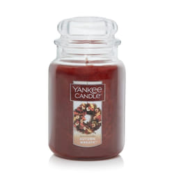 Yankee Candle Autumn Wreath Scented  Classic 22oz Large Jar Single Wick Aromatherapy Candle  Over 110 Hours of Burn Time  Fall Fragrance  Perfect for
