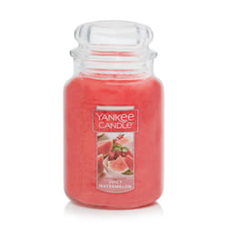 Yankee Candle Juicy Watermelon Scented  Classic 22oz Large Jar Single Wick Candle  Over 110 Hours of Burn Time