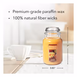 Yankee Candle Mango Peach Salsa Scented  Classic 22oz Large Jar Single Wick Candle  Over 110 Hours of Burn Time