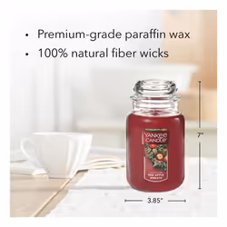 Yankee Candle Apple Wreath Scented  Classic 22oz Large Jar Single Wick Candle  Over 110 Hours of Burn Time | Holiday Gifts for All