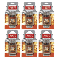 Yankee Candle Car Air Fresheners  Hanging Car Jar Ultimate Leather Scented  Neutralizes Odors Up To 30 Days  Brown  1 Count (Pack of 1)