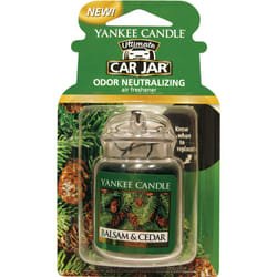 Yankee Candle Gel Car Jar Ultimate Hanging Odor Neutralizing Air Freshener Balsam Cedar Scent