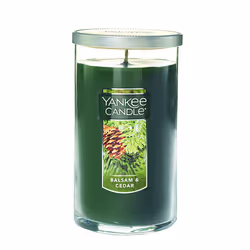 Yankee Candle Balsam & Cedar Scented Classic 12oz Medium Perfect Pillar Single Wick Candle Over 80 Hours of Burn Time