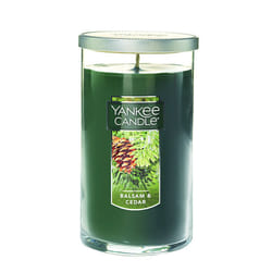 Yankee Candle Balsam & Cedar Scented  Classic 12oz Medium Perfect Pillar Single Wick Candle  Over 80 Hours of Burn Time