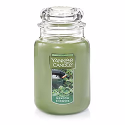 Yankee Candle Meadow Showers Scented  Classic 22oz Large Jar Single Wick Candle  Over 110 Hours of Burn Time  Green