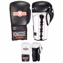 Ringside Imf Tech Sparring Boxing Lace Up Gloves (Black, 14-Ounce)