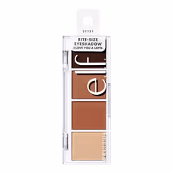 e.l.f. Bite-Size Eyeshadow  Ultra-Pigmented Eye Makeup Quad  4 Matte & Shimmer Shades  Creamy & Blendable Powder  I Love You A Latte  0.12 Oz