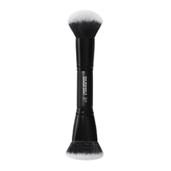Camo Liquid Bronzer & Contour Duo Brush, Dual-Ended Face Makeup Brush, For a Sun-Kissed, Sculpted Complexion, Synthetic Bristles, Vegan & Cruelty-Free
