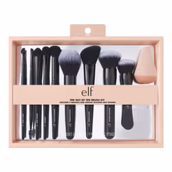 e.l.f. Ten Out Of Ten Brush Set 10 Piece Brush Kit Brushes For Face Makeup Eyes Brows & More Made With Synthetic Bristle ...
