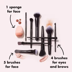 e.l.f. Ten Out Of Ten Brush Set  10 Piece Brush Kit  Brushes For Face Makeup  Eyes  Brows & More  Made With Synthetic Bristles  Vegan & Cruelty-Free