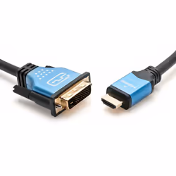 BlueRigger HDMI-DVI 6ft, 1.8 m, HDMI, DVI, Gold, Black, Blue, Male/Male