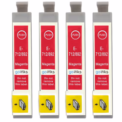 Compatible 4 Go Inks Magenta Ink Cartridges to replace Epson T0713 / non-OEM for Epson Stylus Printers