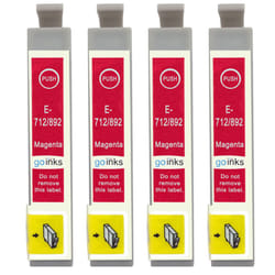 Compatible 4 Go Inks Magenta Ink Cartridges to replace Epson T0713  / non-OEM for Epson Stylus Printers