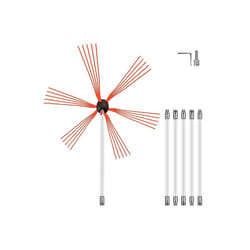 Vevor YCS6M000000000001V0 20 ft. Chimney Sweep Kit with 6 Nylon Flexible Rods, White