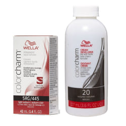 3.6oz) 5RG Light Auburn Wella Color Charm Permanent Haircolor - 5RG + Developer (Vol. 20