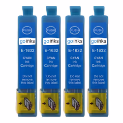 Compatible 4 Go Inks Cyan Ink Cartridges to replace Epson T1632 (16XL Series) / non-OEM for Epson Workforce Printers