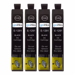 Compatible 4 Go Inks Black Ink Cartridges to replace Epson T1291 / non-OEM for Epson Stylus Office Printers