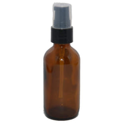 1 oz Amber Boston Round Glass Bottle with Fine Mist sprayer 6/bx