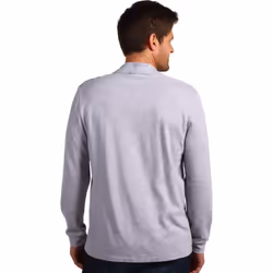 Lacoste men's Classic Long Sleeve Pique Polo Shirt  Silver Heathered