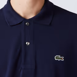 Lacoste Mens Short Sleeve L.12.12 Pique Polo Shirt  Navy Blue  XS
