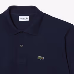 Lacoste Mens Short Sleeve L.12.12 Pique Polo Shirt  Navy Blue  XS