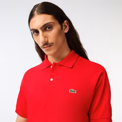 Lacoste Mens Short Sleeve L.12.12 Pique Polo Shirt  Red  XS