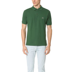 Lacoste Mens Short Sleeve L1212 Pique Polo Shirt  Green  M