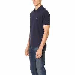 Lacoste Mens Short Sleeve L.12.12 Pique Polo Shirt  Navy Blue  M