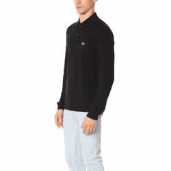 Lacoste mens Classic Long Sleeve Pique Polo Shirt  Black  Small US
