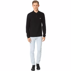 Lacoste mens Classic Long Sleeve Pique Polo Shirt  Black  Small US