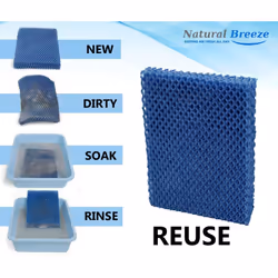 NATURAL BREEZE Reusable Filter Replacement Replaces Wick Filters Honeywell Filter T  HFT600T  HFT600DQ for HEV615 and HEV620 humidifiers