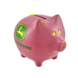 M. CORNELL IMPORTERS John Deere Pink Piggy Bank