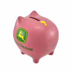 M. CORNELL IMPORTERS John Deere Pink Piggy Bank