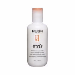 Rusk Str8 Anti-Frizz and Anti-Curl, Hair balm, Apply a dime-size amount to freshly washed, towel-dried hair. Distribute evenl ...
