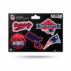 Rico Industries NFL New England Patriots 5-Piece Die-Cut Decal Sheet