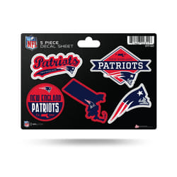 Rico Industries NFL New England Patriots 5-Piece Die-Cut Decal Sheet