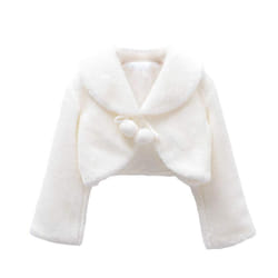SK Studio Girls Princess Faux Fur Flower Bolero Shrug Party Wedding Dr