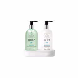 Scottish Fine Soaps Sea Kelp Hand Care Set (Hand Wash, Lotion & Unbranded Ceramic Bottle Stand)