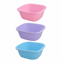 Doryh 12 Quart Plastic Square Washbasin  Set of 3