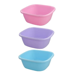 Doryh 12 Quart Plastic Square Washbasin  Set of 3