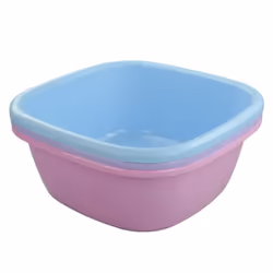 Doryh 12 Quart Plastic Square Washbasin  Set of 3