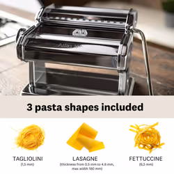 MARCATO Made in Italy Atlas 180 Classic Manual Pasta Machine  Chrome Steel. Makes Lasagne  Fettuccine & Tagliolini.