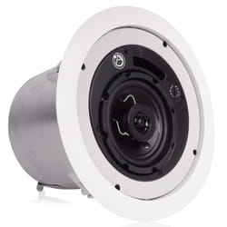 AtlasIED 4" Coaxial In-Ceiling Speaker with 16-Watt 70/100V Transformer and Ported Enclosure - White