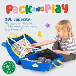 Trunki Ride-On Kids Suitcase | Tow-Along Toddler Luggage | Carry-On Cu