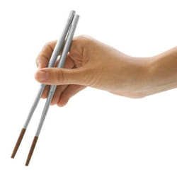 Kikkerland Collapsible Travel Chopsticks Silver