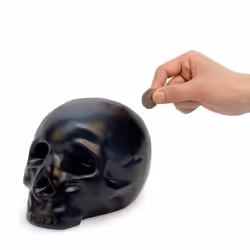Kikkerland CERAMIC SKULL COIN BANK