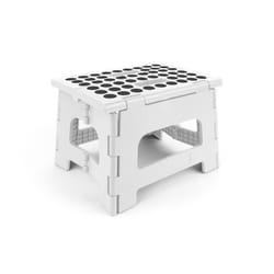 Kikkerland Foldable Sturdy Non- Slip Compact Lightweight Plastic Rhino II Step Stool Lightweight Plastic Holds up to 300 lbs White Best for Kitchen &